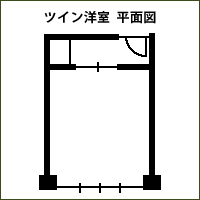 ツイン洋室平面図